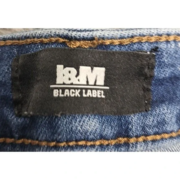 I&M Black Label Jeans Womens Sz 20 Plus I & M Denim Blue Stretch Distressed Pant - Picture 7 of 16